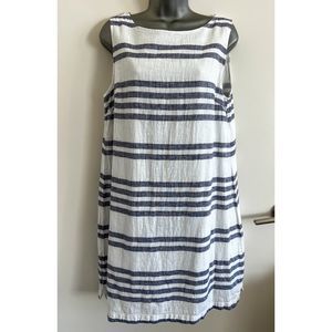 BeachLunchLounge Alina Stripe Linen & Cotton Shift Dress